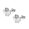 Pendientes de plata de ley S925 con forma de corazón, trébol de cuatro hojas y diamantes, ideales para regalar a tu novia.