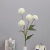 Flor Artificial 4 Agujas Crisantemo Sosteniendo Diente de León Estilo Nórdico Mueble para el Hogar Flor Suave Arte Flor de Boda Exterior Arreglo Floral Bola Vibrante Flor
