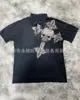 Camisa de Gola Redonda Bordada Lavada Tendência Estilo Japonês Verão 2026 Nova Top Casual Solto Tendência Estilo Americano Japonês