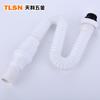 Tubo de desagüe de lavabo incrustado con extensión de alambre de acero tubo telescópico lavabo manguera de desagüe a prueba de olores