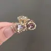 Acessório de Cabelo Novo Estilo Coreano e Japonês com Laço de Cristal Mini Presilha de Cabelo Mini Presilha de Garra Presilha Lateral para Franja Presilha para Franja da Testa para Mulheres em Estilo Tradicional