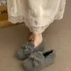 En stock~Zapatos de lana de cordero peludos populares y famosos en internet para mujer, nuevo estilo otoño e invierno 2026, zapatos de algodón peludos cálidos