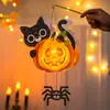 Decoração de Halloween Infantil Feita à Mão Saco de Materiais DIY Atividade Temática para Festa de Jardim de Infância Barra Adereços Lanterna de Abóbora