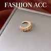 Pendientes de Clip Redondos de Doble Capa de Circonita de Colores para Mujeres Sin Perforaciones, Brazaletes de Oreja de Diseño Único de Nicho, Pendientes de Lujo Ligero de Gama Alta