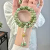 Pulsera de Semillas de Bodhi Azul Marino y Verde para Estudiantes, Joyería Versátil Estilo Chino, Cuentas de Oración de Semillas de Bodhi para Mujeres, de Mano