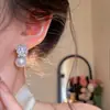 Pendientes de Copo de Nieve con Circonita Microincrustada, Aguja de Plata 925 para Mujer, Diseño de Nicho, Lujo de Gama Alta, Pendientes de Perla de Gama Alta