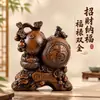 Fu Lu Ji Xiang Cabaça Pixiu Decoração de Casa Hall de Entrada Sala de Estar Estante de Vinhos Escritório Ornamento de Imitação de Sândalo Vermelho Presente de Seguro