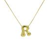 Amazon Venta Caliente 18k Latón Esmalte Globo Burbuja Lindo Gordito 26 Letras Inglesas Colgante Collar
