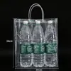Bolsa Tote Transparente de PVC en Stock, Bolsa de Regalo, Plástico Impermeable de Mano, Bolsa de Embalaje Trendy para Souvenir, Logo Personalizado