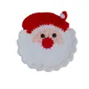 Posavasos y portatarjetas de ganchillo hechos a mano para Navidad, colgantes portatarjetas de jengibre de ganchillo transfronterizos, accesorios de posavasos de cara sonriente de copo de nieve de hilo