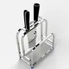XMZZ550304 Suporte de Faca de Aço Inoxidável Suporte de Tábua de Corte Prateleira de Armazenamento de Cozinha Suprimentos Suporte de Faca Porta-Facas Tábua de Corte