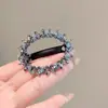 Presilha de Mola Borboleta com Strass Coreano Acessório de Cabelo Simples Presilha Oval Oca Exquisita para Mulheres Grampo Horizontal de Meio-Rabo de Alto Padrão Grampo Superior