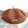 Nuevo Sombrero de Punto Fino de Alta Calidad para Mujer en Verano con Decoración Metálica, Circunferencia de Cabeza Grande Ajustable, Boina de Lino