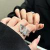 Anillo geométrico exagerado de moda europea y americana para mujer, diseño irregular, anillo de dedo índice hueco simple, generación al por mayor