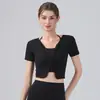 Roupas de Yoga Youjia Femininas Primavera e Verão Tops Profissionais de Alta Qualidade Secagem Rápida Manga Curta Roupas Fitness Femininas Soltas Fitness Esportes Cover-Up