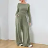 Conjunto de Dos Piezas de Ropa de Casa Relajada para Mujer de Venta Caliente Transfronteriza 2026, Estilo Suave y Acogedor, Diseño de Moda Irregular