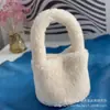 Outono e Inverno Novo Partículas Super Lisas Lã Cesta de Legumes Feminina Bolsa de Mão Fofa Estojo Bolsa Sino de Mão Versátil Pequena Fresca