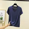 Camiseta de Verano Nueva de Modal con Mangas Cortas Raglán para Mujer, Top Delgado Casual Holgado para Casa