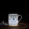 Taza de Té de Cerámica de Jingdezhen Taza de Oficina de Gran Capacidad para el Hogar con Tapa Taza de Porcelana Fina Azul y Blanca Regalo de Negocios Taza para Conferencia