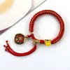Pulsera Thangka Estilo Tíbet con Cinco Deidades de la Riqueza, Pulsera Tejida a Mano con Tara Verde y Cinco Santos, Pulsera Caja Gahu