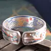 Joyería de Estilo Étnico con Plata Pura 999.9, Esmalte y Diseño de Murales de Dunhuang, Pulsera Ajustable