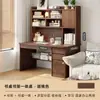 Escritorio de Madera Maciza Escritorio de Estudio para el Hogar Escritorio para Escribir Dormitorio Librería Integrada Mesa Librero de Pared Adultos Escritorio para Computadora