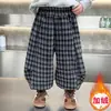 Pantalones de Forro Polar para Niños Pantalones a Cuadros para Niños Otoño Invierno 2026 Nuevo Estilo Coreano Ropa Fresca para Niños Pequeños Pantalones Calientes de Invierno