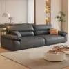 Minimalista Italiano Lujo Ligero Apartamento Pequeño Hogar Sofá Tela Tecnológica Fila Recta Apartamento Grande y Pequeño Cuero Resistente a Arañazos de Gato Sofá de Tres Plazas Velero