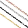 Venta al por mayor del fabricante Cadena de eslabones en forma de O de acero inoxidable Collar Cadena para la clavícula de acero de titanio Accesorios para joyería DIY Cadena de suéter Cadena Minimalista