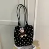 Bolso tote de lunares estilo coreano nuevo 2026, gran capacidad, moda retro, estilo relajado, casual, chic y adecuado para ir al trabajo