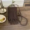 Nueva Bolsa de Teléfono Móvil con Borlas 2025, Bolso Cuadrado Pequeño de Hombro Cruzado Estilo Étnico Retro, Bolso Pequeño Versátil de Moda Tendencia para Mujeres