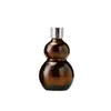 Botella de Vidrio Marrón Personalizada de Doble Calabaza con Tapón Interior para Aceite Esencial, Botella para Líquido Esencial, Botella de Muestra de Producto para el Cuidado de la Piel, Botella de Vidrio