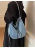 Bolsa Tote Personalizada com Toque Solto de Grande Capacidade Tendência Versátil Leve de Ombro Único Bolsa Transversal Jeans Casual Japonês para Mulheres