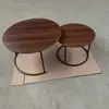 Mesa de Café Minimalista de Lujo Ligero Combinación Redonda Grande y Pequeña Patrón de Mármol Mesa Pequeña Nueva Redonda de Hierro con Almacenamiento Mesa de Café para Suegra