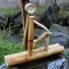 Espantalho monge paisagem dispositivo fonte japonesa tudo pingando água suporte para adicionar água roda d'água bico de fluxo bacia característica de água de bambu jardinagem