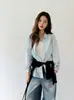 Camisa Bordada VNOO para Mujer, Cuello de Solapa de Alta Densidad, Corte Holgado, Top Casual de Color Sólido, Nuevo Modelo Primavera 2026