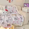 Manta de Dibujos Animados de Doble Capa Cálida Engrosada de Terciopelo de Leche Terciopelo de Cordero para Otoño e Invierno Cubierta de Colcha Manta para Siesta Sanrio Kulomi