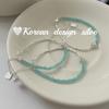 Joyería Versátil de Alta Gama Estilo Ins Coreano Plata Esterlina S925 Amazonita Facetada Diseño de Pulsera de Tubo de Plata para Mujer
