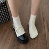 Sapatos Mary Jane Retrô Estilo Pequeno Fragrante para Mulheres 2023 Primavera Novos Sapatos de Couro Pequenos Estilo Britânico de Sola Grossa com Saia Mocassins Franceses