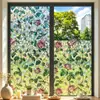 Pegatina de Vidrio Colorida Retro Translúcida Opaca Floral para Ventana Puerta de Baño Película de Privacidad Anti-Miradas