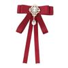 Broche Decorativo de Lazo Negro con Pedrería para Camisa de Mujer Estilo Academia Coreana Pin para Cuello de Camisa Accesorios