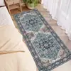 Tapete de Veludo de Cristal Persa Transfronteiriço, Resistente a Manchas, Resistente ao Desgaste, Limpável com Pano, Tapete Retrô de Listras Longas, Tapete para Quarto de Casa ao Lado da Cama