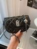 Internet Celebrante Explosivo plateado Bolso de Silla de Montar 2024 Nuevo Estilo Estilo Chanel Moda Diamante Acolchado Cadena Bolso Versátil Hombro Cruzado