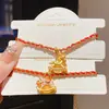Chapado Real en Oro de 24 Quilates Estilo Lujo Accesible Pulsera de Corazón de Zirconia con Caballo Infantil de Dibujos Animados Nicho Creativo Joyería de Mano de Alta Gama