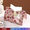 Caixa de Lenços Fofa de Coelho com Flor de Rosa, Luxo Leve para Sala de Estar, Banheiro, Mesa de Casa, Porta-Guardanapos de Alta Qualidade para Carro