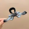 Presilha de cabelo garra para primavera e verão, grampo de cabelo feminino, estilo coreano, novo modelo 2026, preto, elegante, adiciona volume, presilha tubarão extragrande