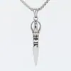 P0631-NK10 Collar con Pestillo Mágico Budista Tendencia Personalidad Masculina Daga de Transferencia Colgante de Acero de Titanio Joyería de Estilo Religioso