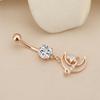 Anillo para el ombligo estrella luna borla circón anillo para el ombligo piercing cuerpo humano hebilla para el ombligo joyería moda clavo para el ombligo