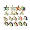 Serie Unicornio accesorios de joyería DIY colgante único de gota de aceite estrella de cinco puntas unicornio color caballo colgante de goma elástica