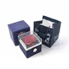 Caja de joyería con lazo, flor de rosa, paño de pulido de plata, certificado, bolso de mano, collar, pulsera, anillo, pendientes (no se vende individualmente)